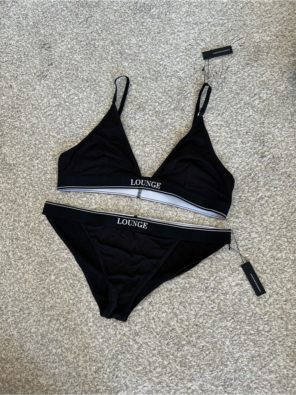 Women’s Lounge Black Triangle Bamboo Set